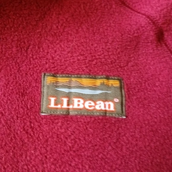 LL BEAN Fleece Womens L Mountain Classic Colorblock 1/4 Zip Sweatshirt Red Green - Picture 3 of 7